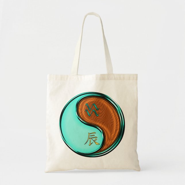 Aquarius & Wood Dragon Tote Bag (Front)