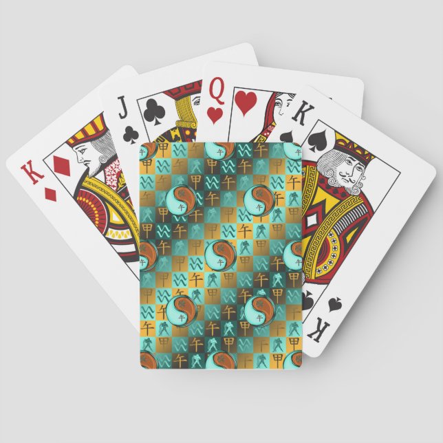 Aquarius & Wood Horse Playing Cards (Back)