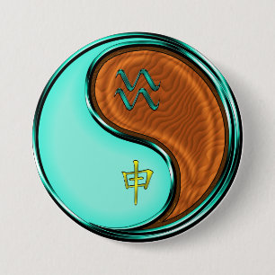 Aquarius & Wood Monkey 7.5 Cm Round Badge