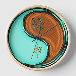 Aquarius & Wood Monkey Clock