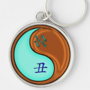 Aquarius & Wood Ox Key Ring