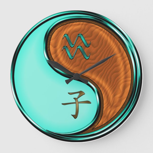 Aquarius & Wood Rat Large Clock (Front)