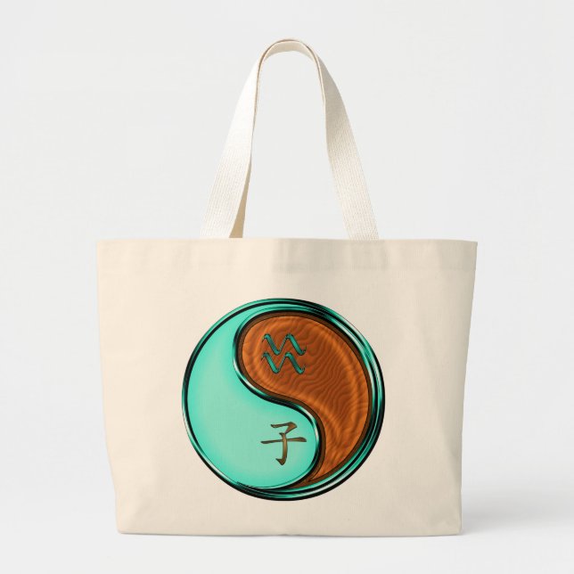 Aquarius & Wood Rat Large Tote Bag (Front)