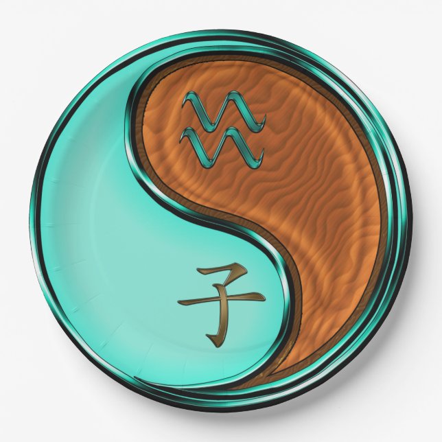 Aquarius & Wood Rat Paper Plate (Front)