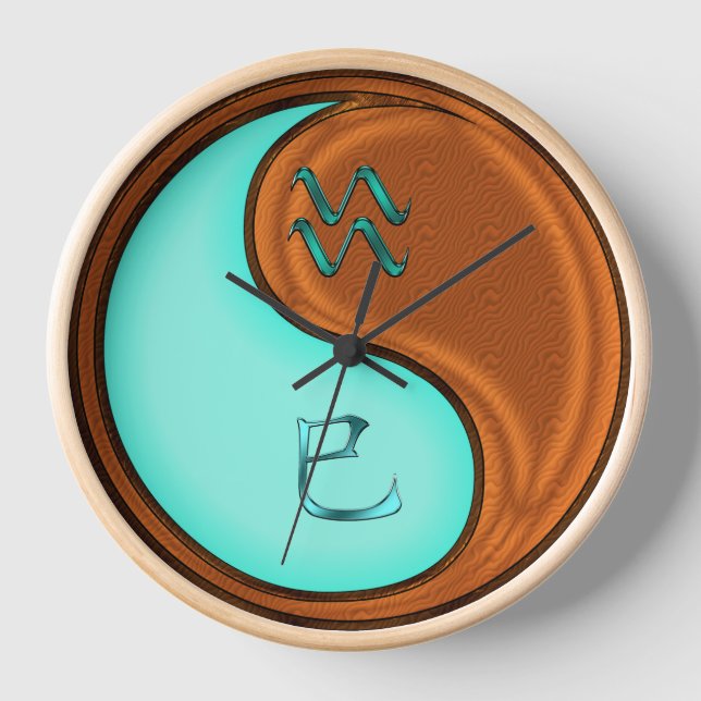 Aquarius & Wood Snake Clock (Front)