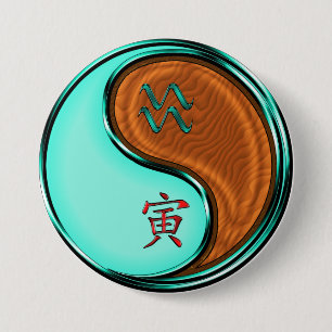 Aquarius & Wood Tiger 7.5 Cm Round Badge