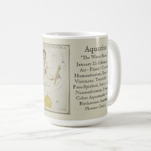 Aquarius Zodiac Antique Astronomical Chart Coffee Mug