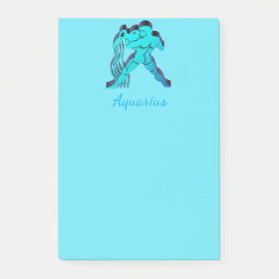 Aquarius Zodiac Astrology Blue Elegant Sun Sign Post-it Notes