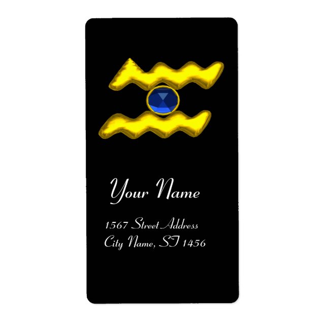 AQUARIUS ZODIAC BIRTHDAY Blue Sapphire (Front)