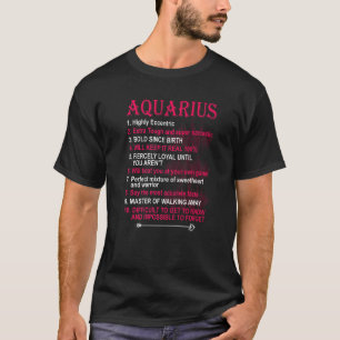 Aquarius Zodiac Birthday Girls Men Saying T-Shirt