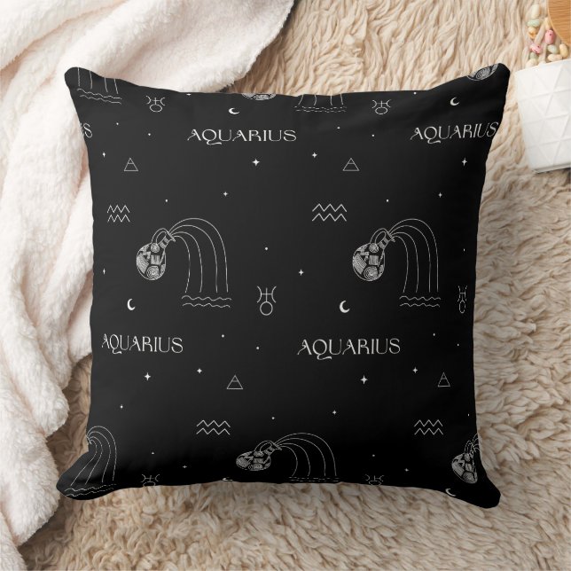Aquarius Zodiac - Celestial Water Bearer (1) Cushion (Blanket)