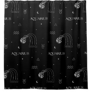 Aquarius Zodiac - Celestial Water Bearer (1) Shower Curtain