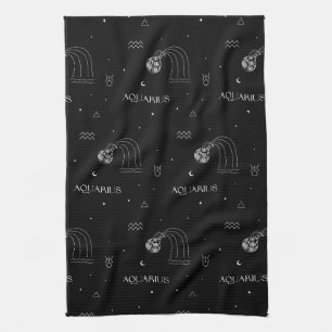 Aquarius Zodiac - Celestial Water Bearer (1) Tea Towel