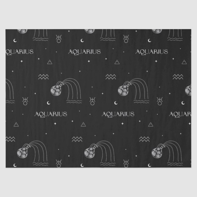 Aquarius Zodiac - Celestial Water Bearer (1) Tissue Paper (Front)