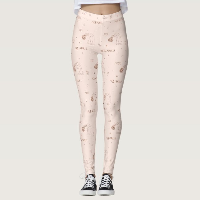 Aquarius Zodiac - Celestial Water Bearer (2) Leggings (Front)