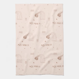 Aquarius Zodiac - Celestial Water Bearer (2) Tea Towel