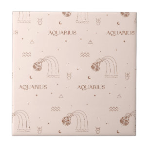 Aquarius Zodiac - Celestial Water Bearer (2) Tile