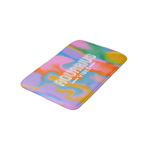 Aquarius zodiac colourful abstract moder bath mat