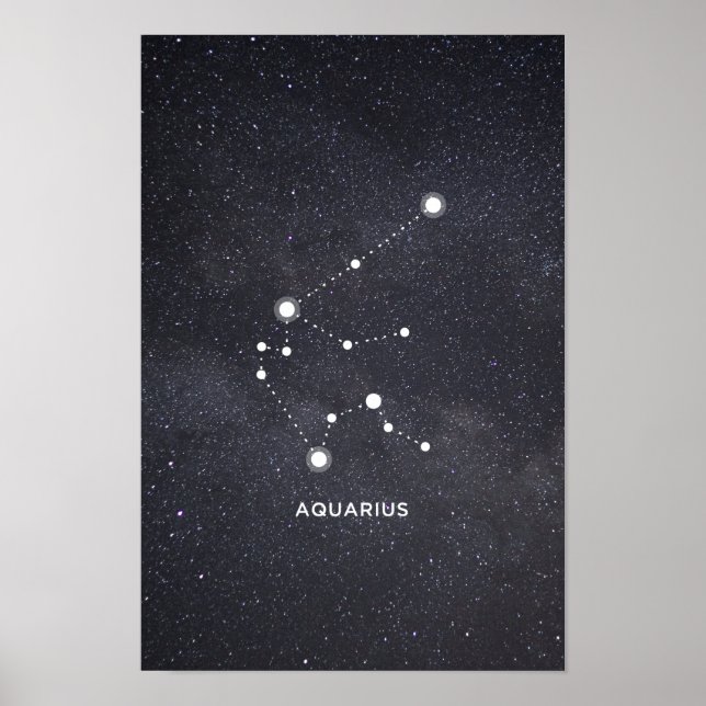 Aquarius Zodiac Constellation Poster (Front)