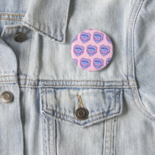 Aquarius Zodiac Coquette Heart Birthday Cake 6 Cm Round Badge