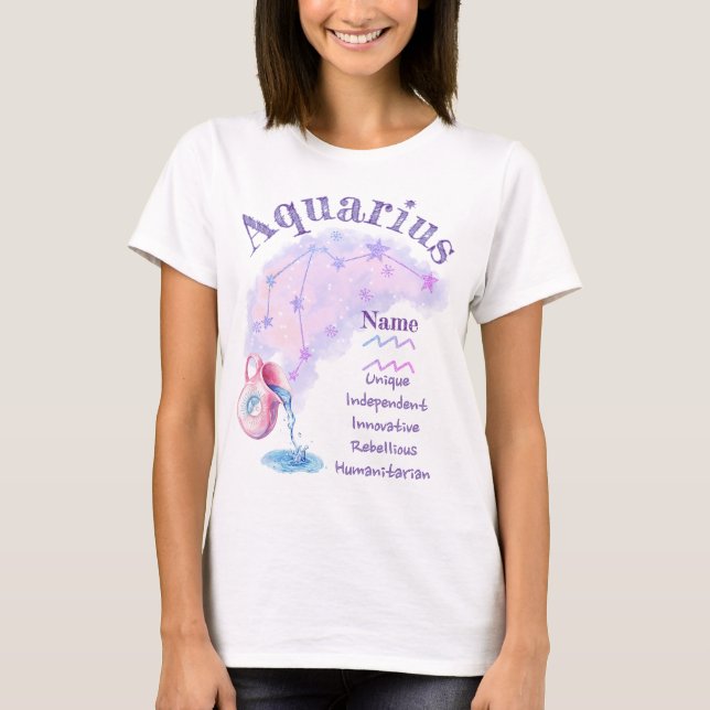 Aquarius Zodiac Design T-shirt *1 (Front)