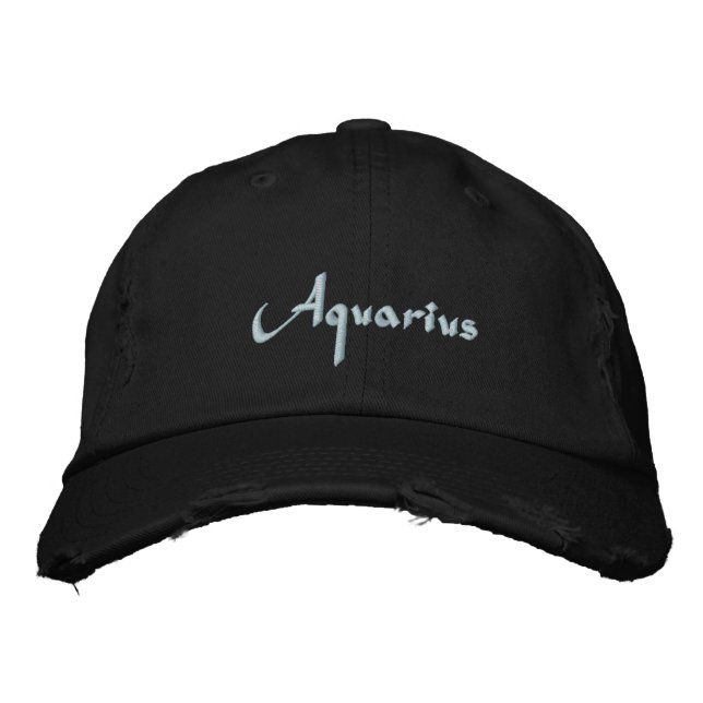 Aquarius Zodiac Embroidered Cap / Hat (Front)