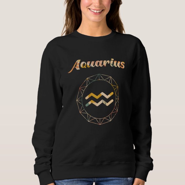 Aquarius Zodiac Flowers Sweatshirt (Front)