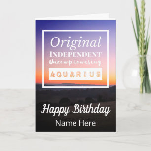 Aquarius Zodiac Fun Characteristics Birthday Card