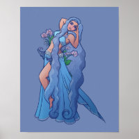 Aquarius Zodiac Goddess Belly Dancer Art Birthday