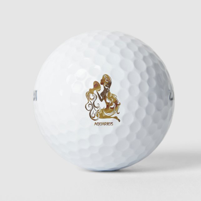 Aquarius Zodiac Golf Balls (Front)