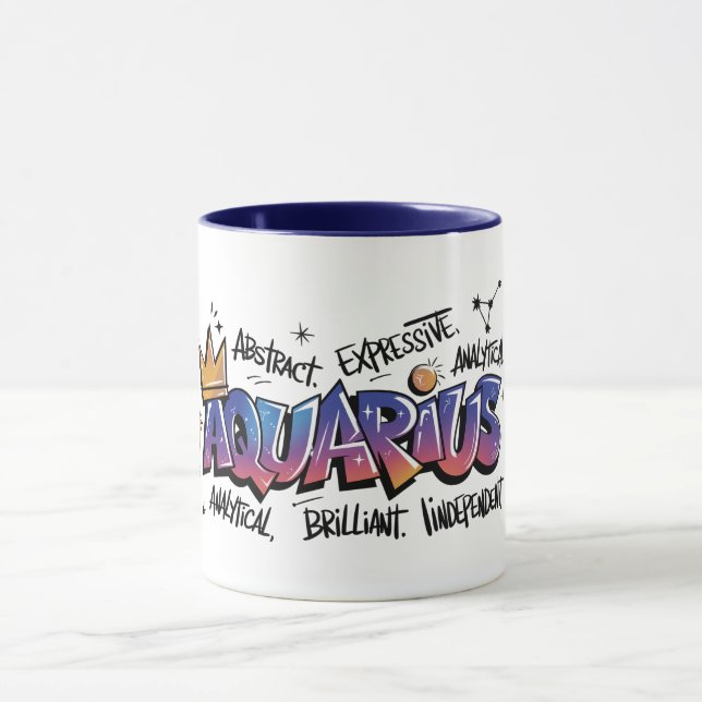Aquarius Zodiac Graffiti  Mug (Center)