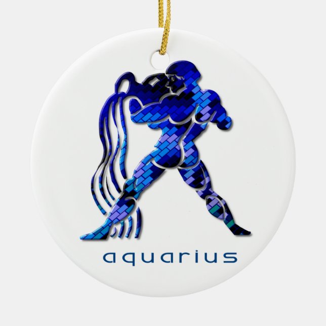 Aquarius Zodiac Ornament (Front)
