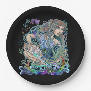 Aquarius Zodiac Paper Plate
