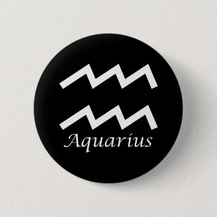 ‘Aquarius’ Zodiac Sign 6 Cm Round Badge