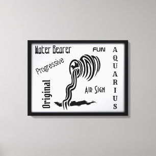 Aquarius Zodiac Sign and Symbol Framed