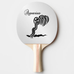 Aquarius Zodiac Sign and Symbol Ping Pong Paddle
