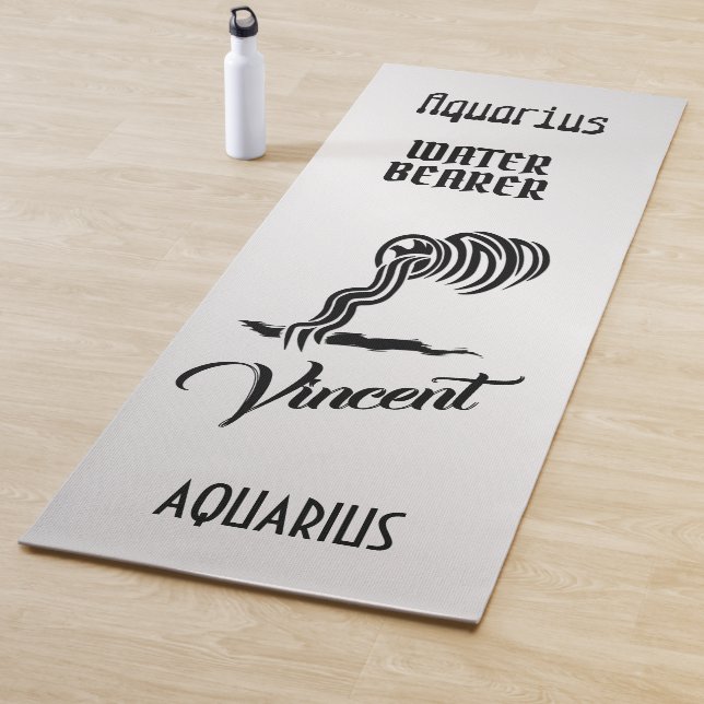 Aquarius Zodiac Sign and Symbol Yoga Mat (In Situ)