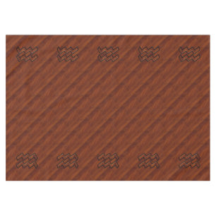 Aquarius Zodiac Sign Brown Mahogany Style Tablecloth