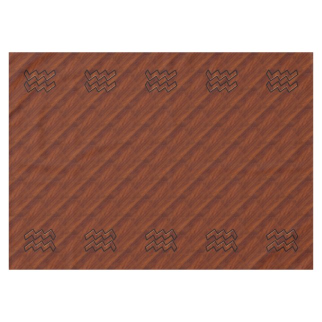 Aquarius Zodiac Sign Brown Mahogany Style Tablecloth (Front (Horizontal))