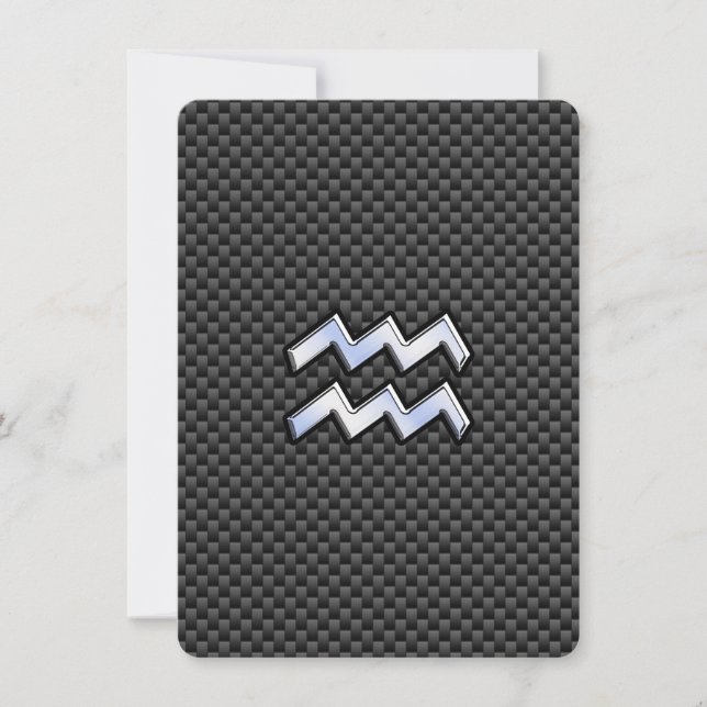 Aquarius Zodiac Sign Carbon Fibre Style (Front)