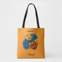 Aquarius Zodiac Sign Cartoon Illustration