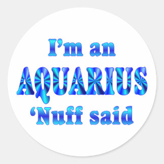 Aquarius Zodiac Sign Classic Round Sticker