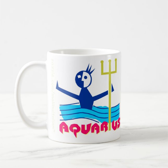 Aquarius Zodiac Sign Coffee Mug (Left)