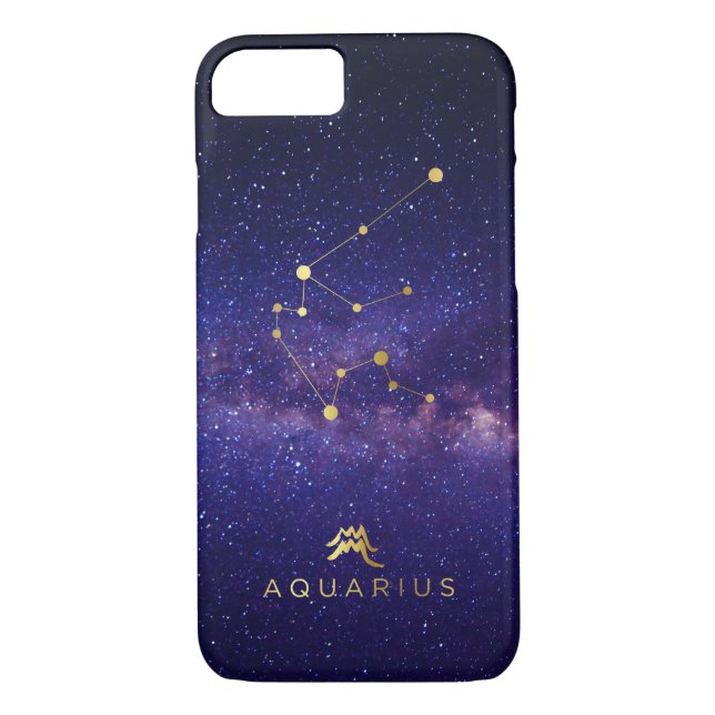 Aquarius Zodiac Sign Galaxy IPhone Case (Back)