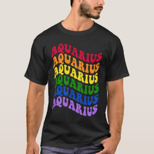Aquarius Zodiac Sign LGBT Gay Pride LGBTQ Rainbow T-Shirt