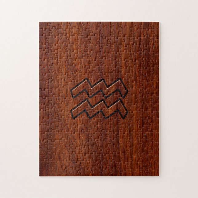 Aquarius Zodiac Sign Mahogany Style Jigsaw Puzzle (Vertical)