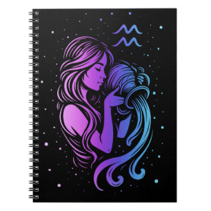 Aquarius zodiac sign notebook
