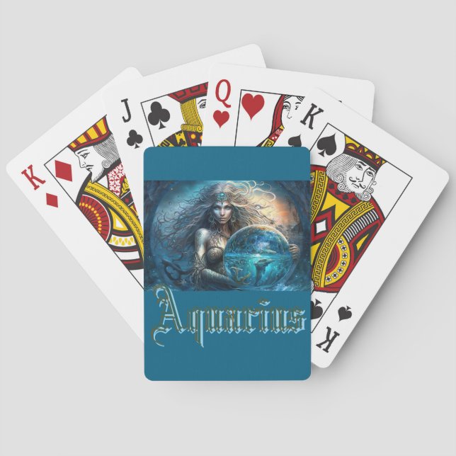 Aquarius Zodiac Sign Playing Cards (Back)