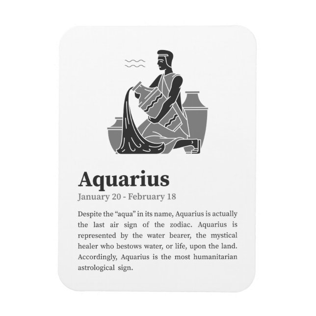Aquarius Zodiac Sign poster Magnet (Vertical)