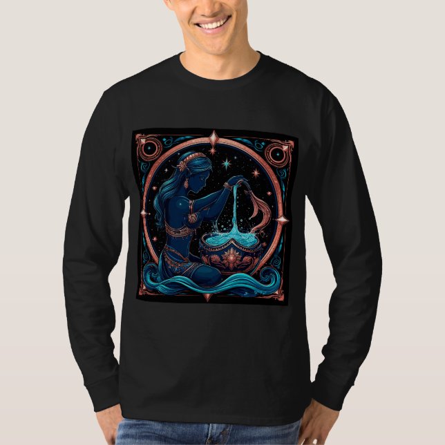 Aquarius Zodiac Sign T-Shirt (Front)